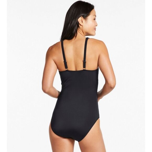 L.L. Bean Black Slimming One Piece Swimsuit - Picture 2 of 6